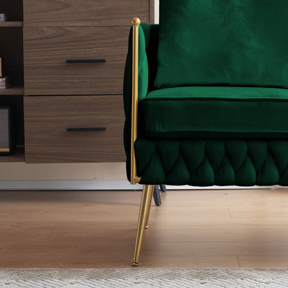 3-Piece Velvet Sofa Set, Green Velvet