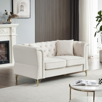 3-seater + 2-seater Combination Sofa Tufted with 4 Pillows