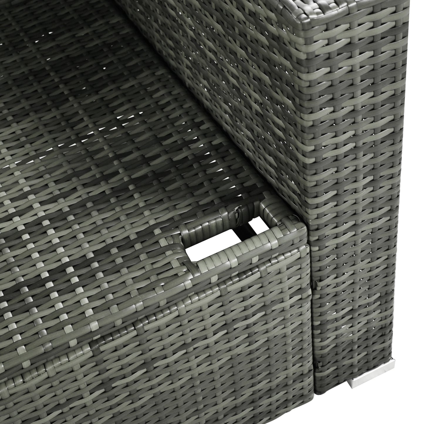 6-piece pe rattan sofa set with adjustable seat & storage box