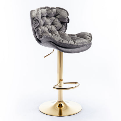 Swivel Bar Stools Set of 2, Grey