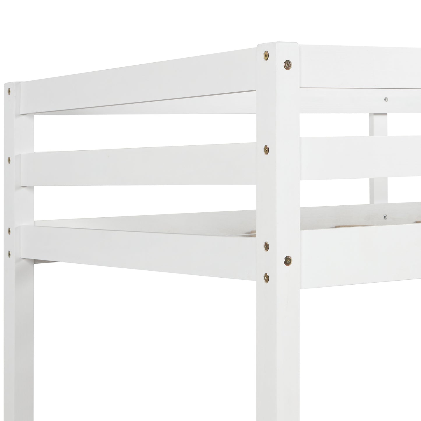 functional loft bed twin size,white