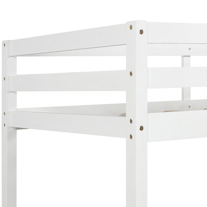 Functional Loft Bed Twin Size,White
