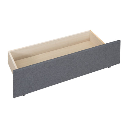 Upholstered Platform Bed with Classic Headboard and 4 Drawers, Gray