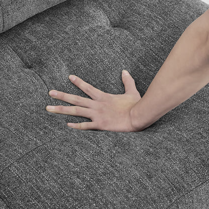 U shape Modular Sectional Sofa includes Seven Single Chair, Four Corner and One Ottoman, Grey
