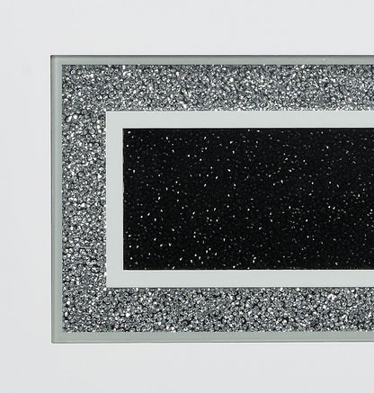 ACME Elizaveta Dining Table, Gray Velvet, Faux Crystal Diamonds &White High Gloss Finish