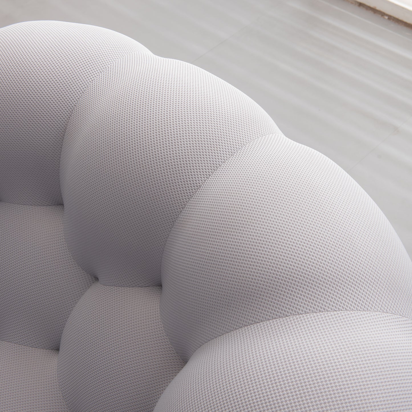 modern upholstered fabric bubble sofa, grey