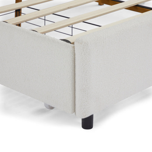 upholstered smart king platform bed with 4-drawers