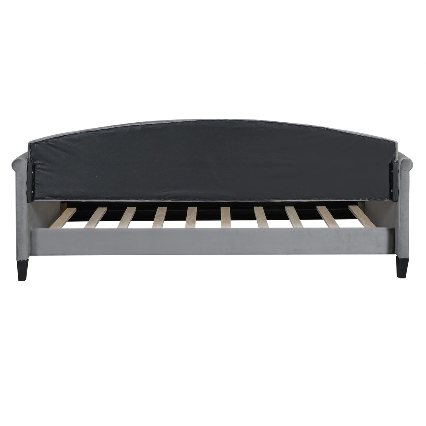 modern luxury upholstered tufted button bed, grey