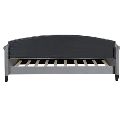 Modern Luxury Upholstered Tufted Button Bed, Grey