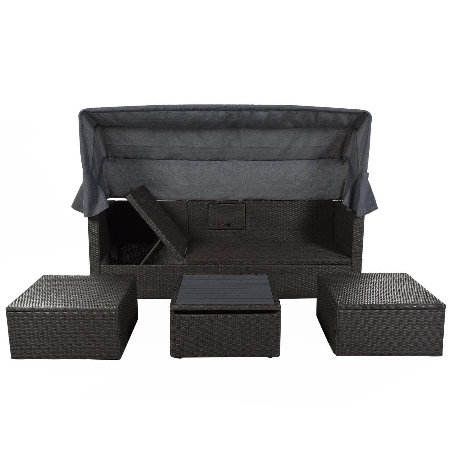 betty rectangle daybed with retractable canopy