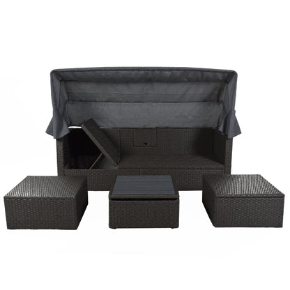 Betty Rectangle Daybed with Retractable Canopy
