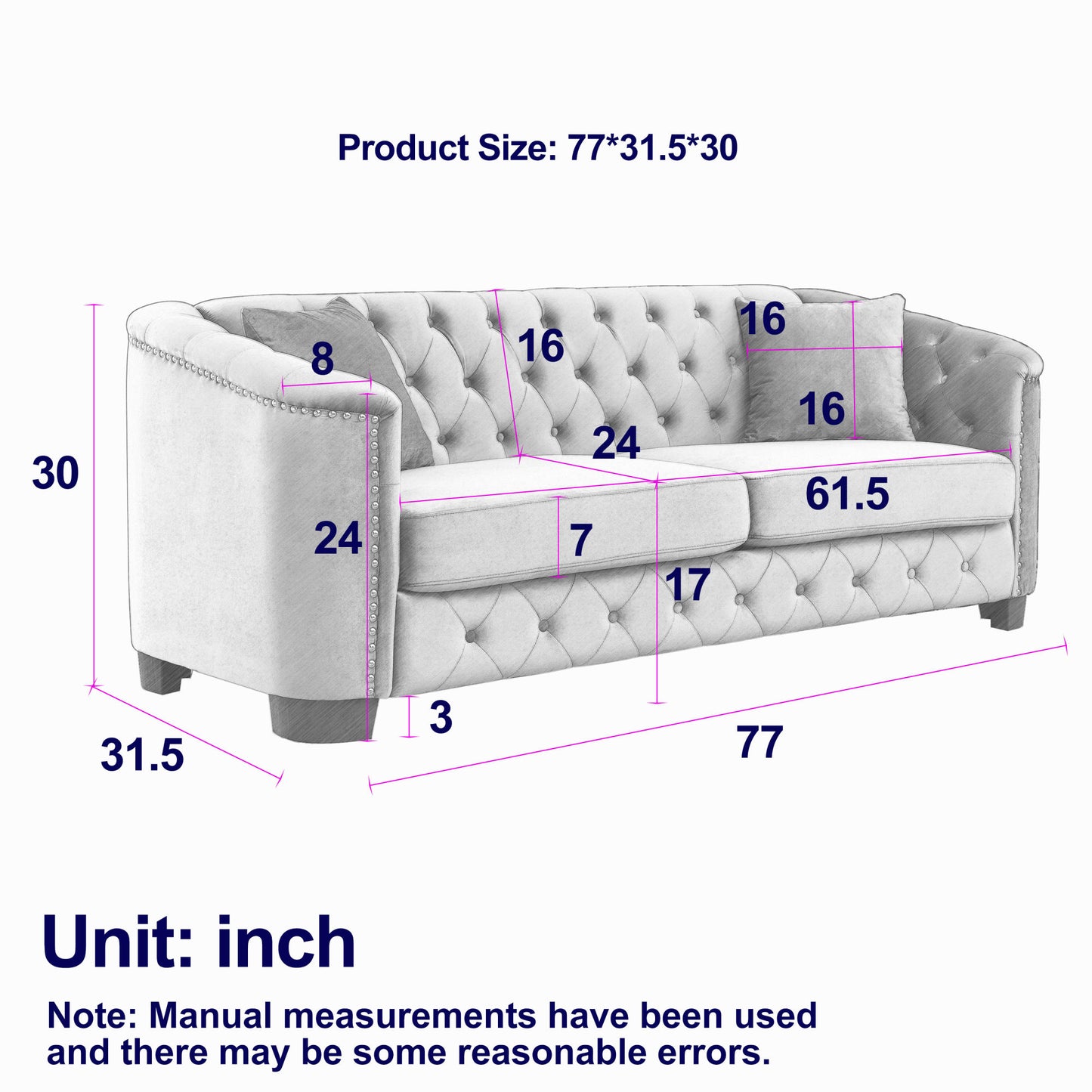 3-seater + 3-seater combination sofa, velvet grey