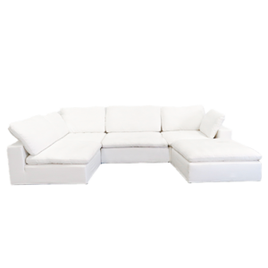 harper petite white sectional - 5 seat l shaped