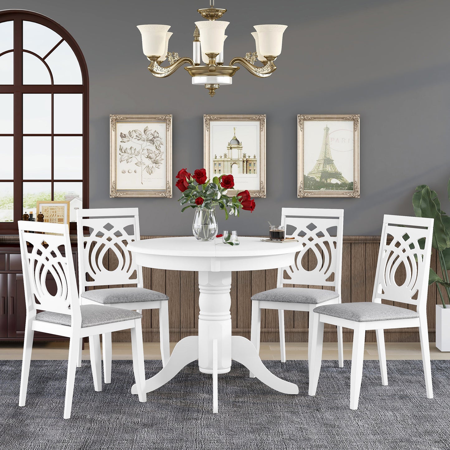 mid-century 5-piece dining table set