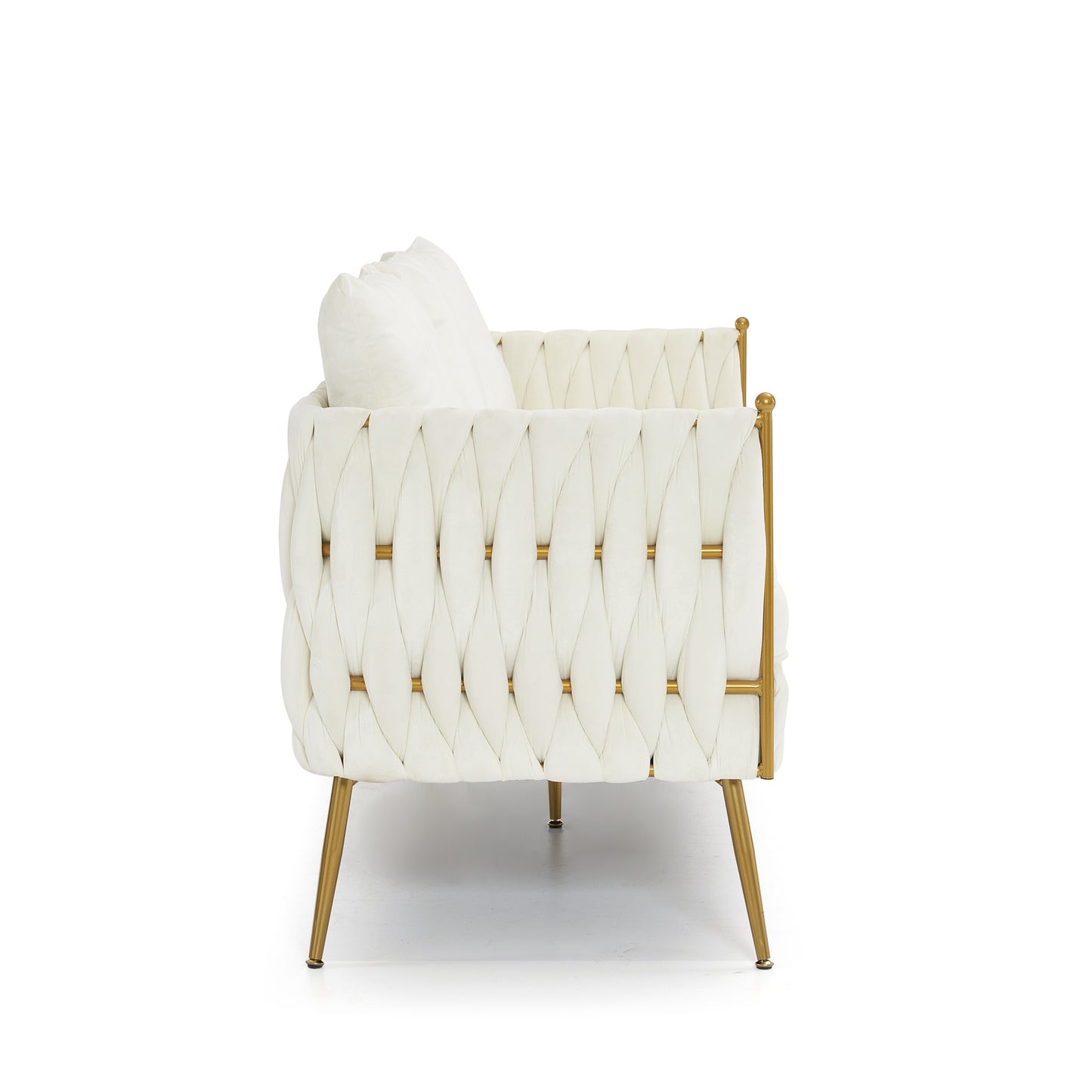 fiona fluffy tufted upholstered sofa set, cream white velvet