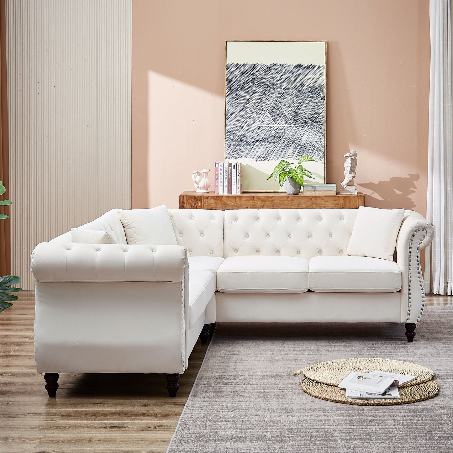 chesterfield l-shaped sectional