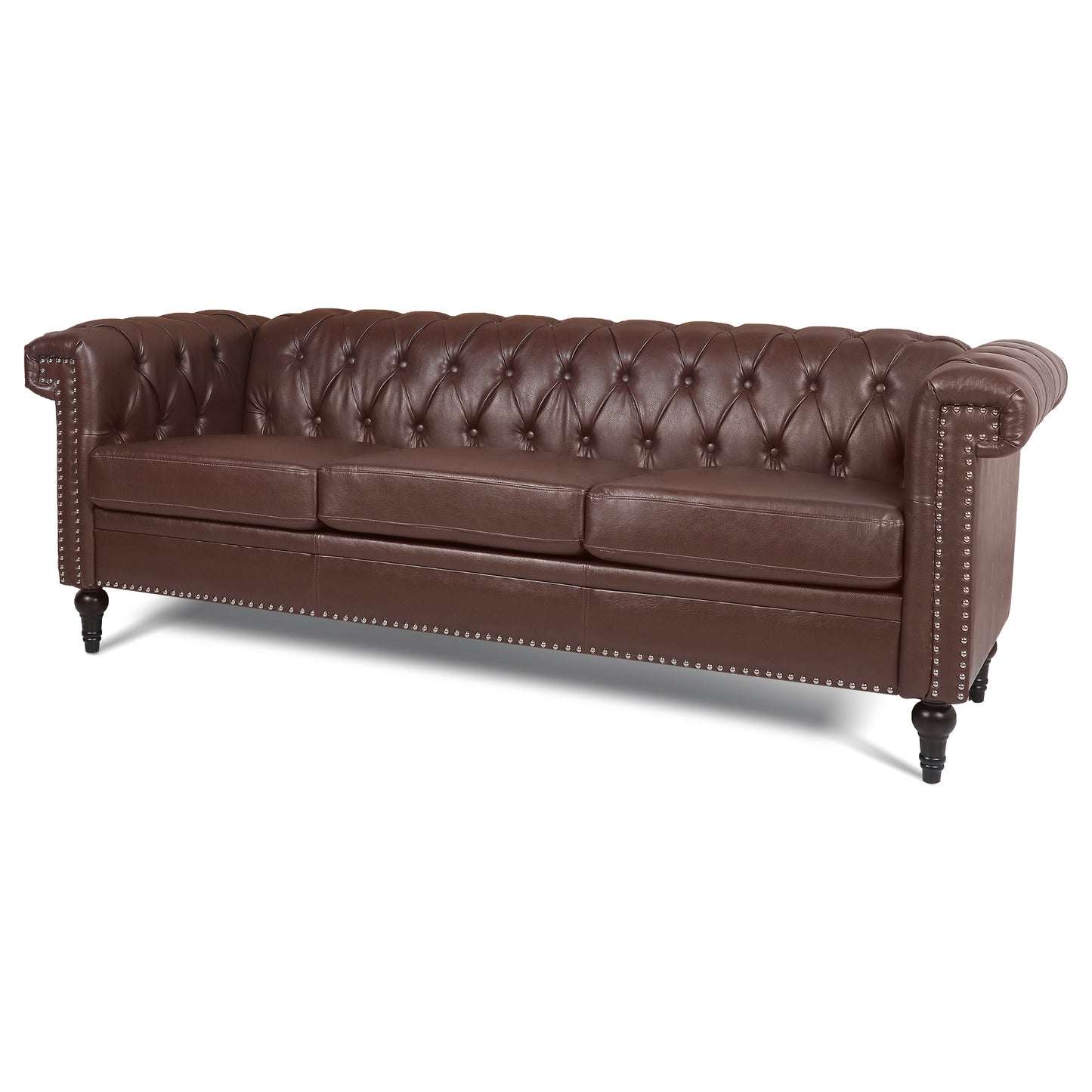 traditional chesterfield square arm sofa