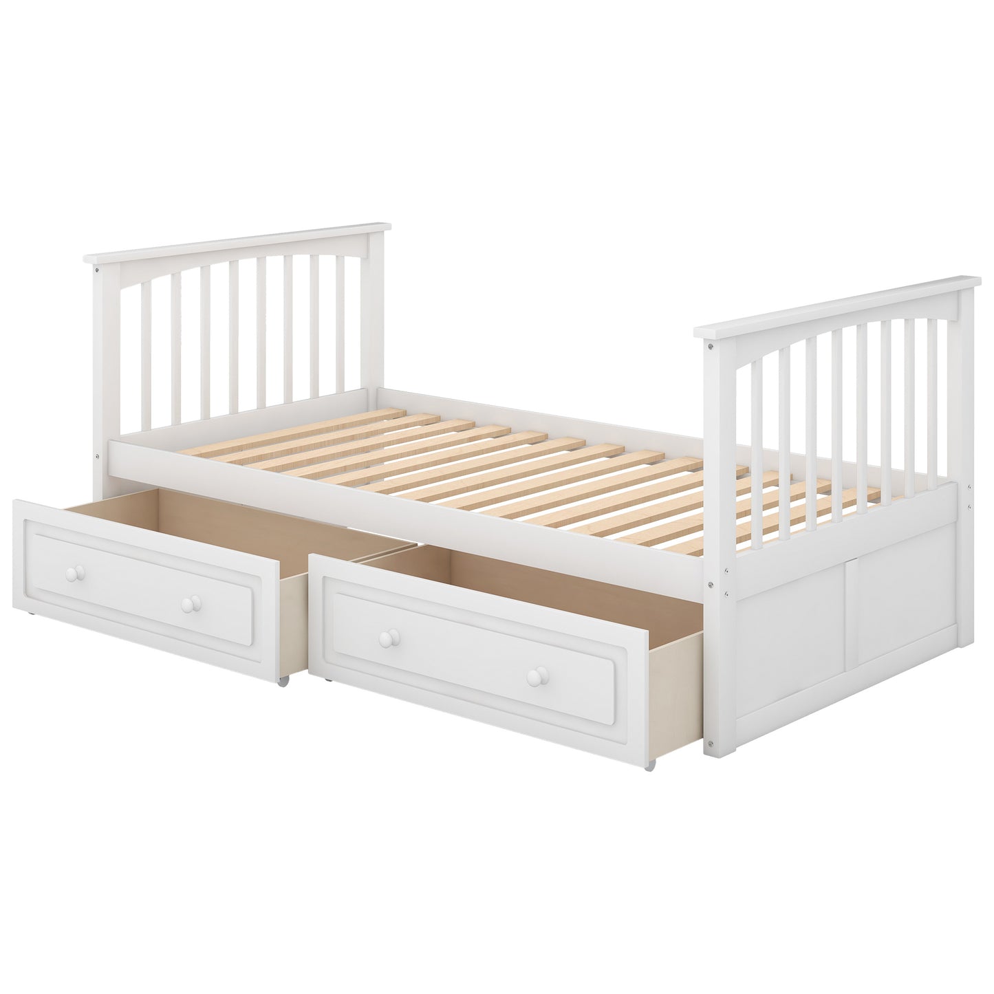 twin over twin bunk bed with drawers, convertible beds, white