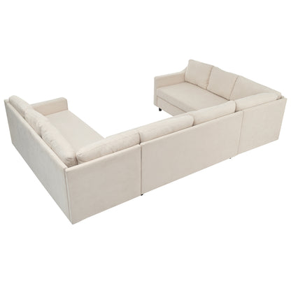 UStyle 3 Pieces Upholstered U-Shaped Sectional
