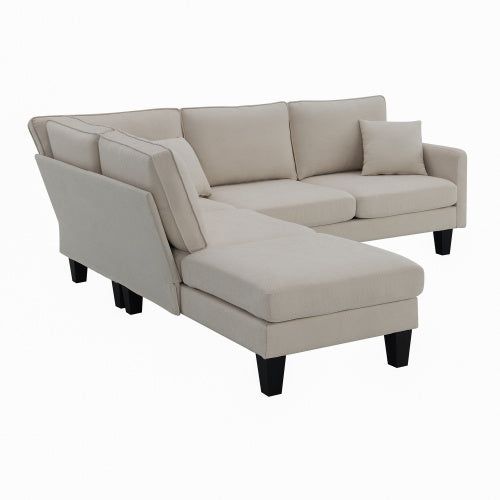 terry 5-seat couch set with chaise with 3 pillows