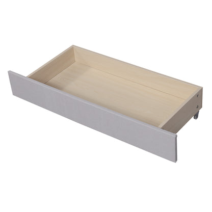 Upholstered Platform Bed with Storage Headboard, LED, USB Charging and 2 Drawers