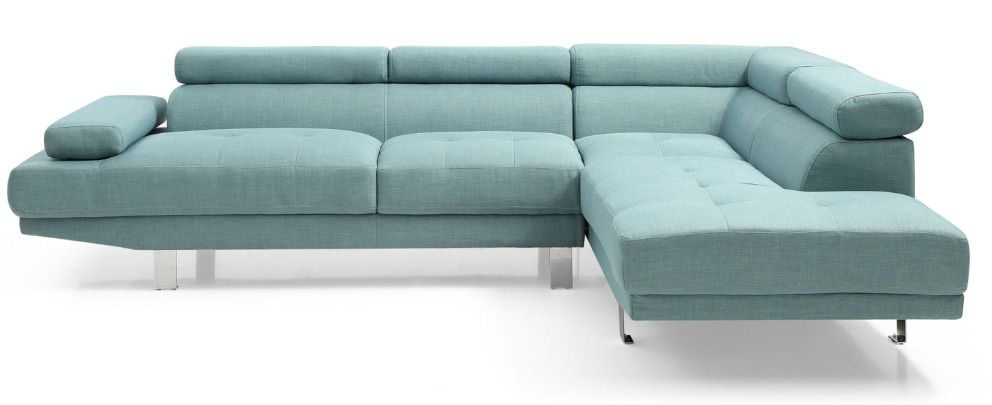 derek sectional, teal