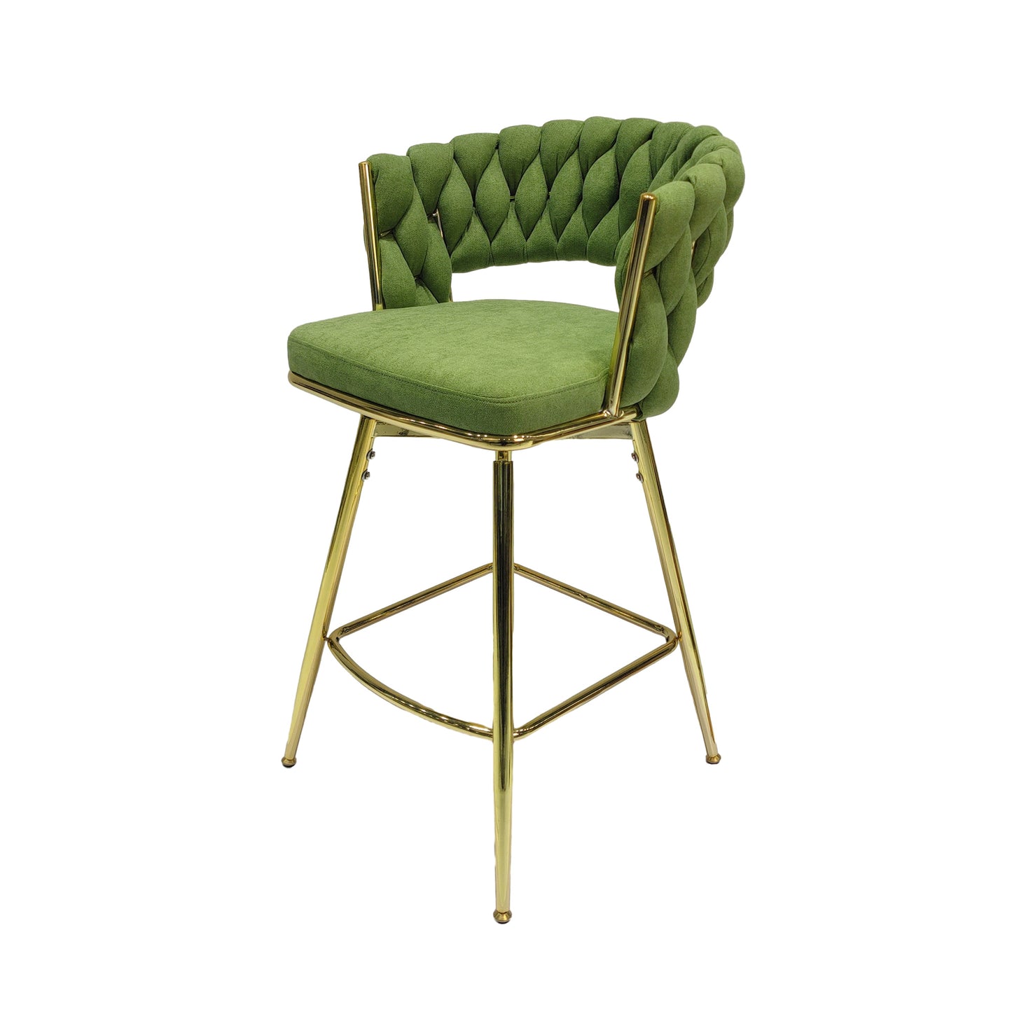 bar chair linen woven bar stool set of 4, green