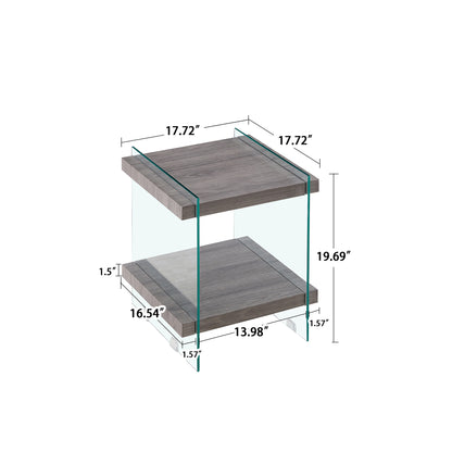MDF End Table, Transparent/Grey