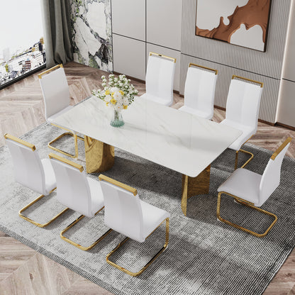 Zara Marble Dining Table, Gold