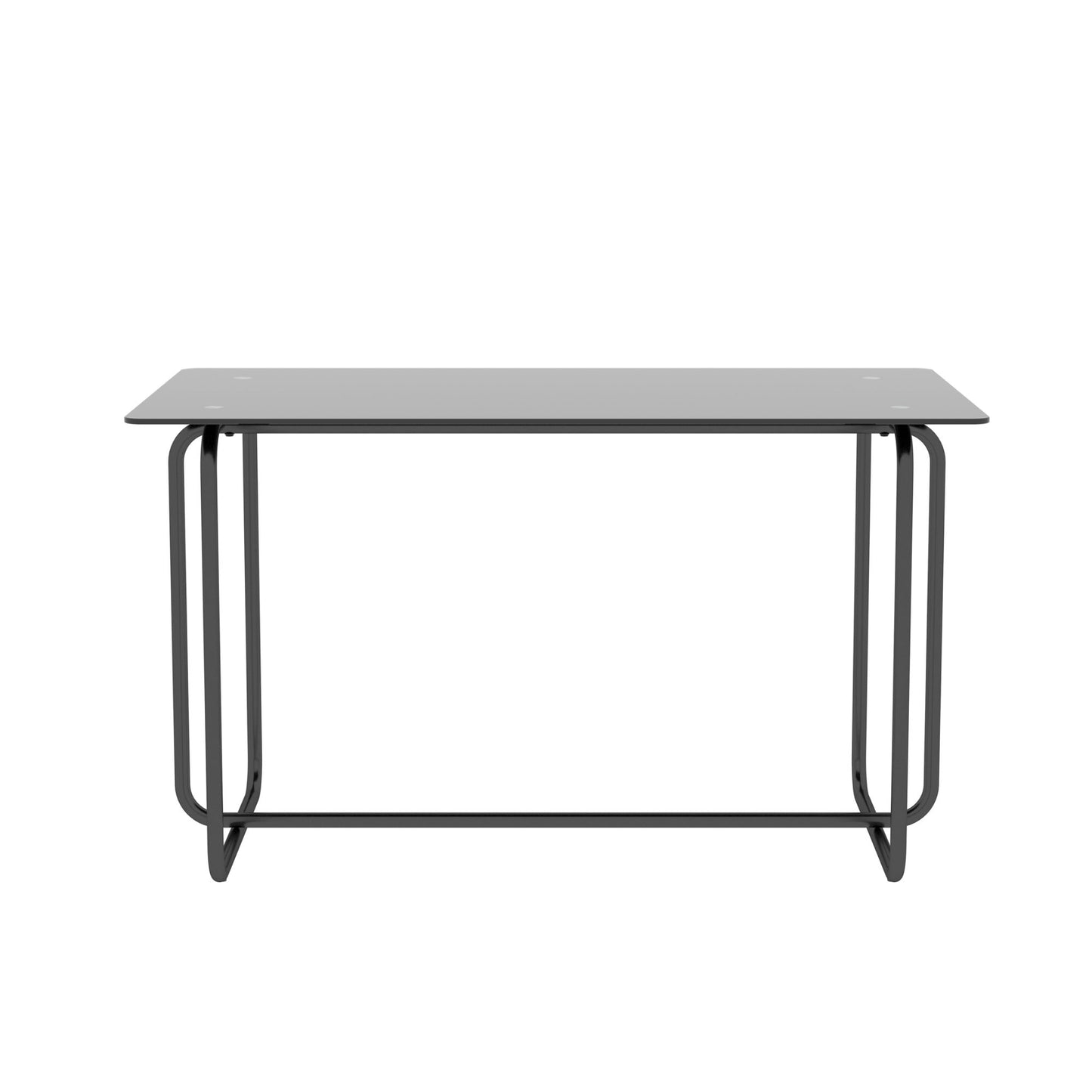 5-piece rectangle dining table set -tempered glass, black