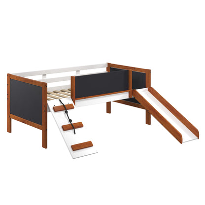 ACME Aurea Twin Loft Bed w/Slide, Cherry Oak & White Finish