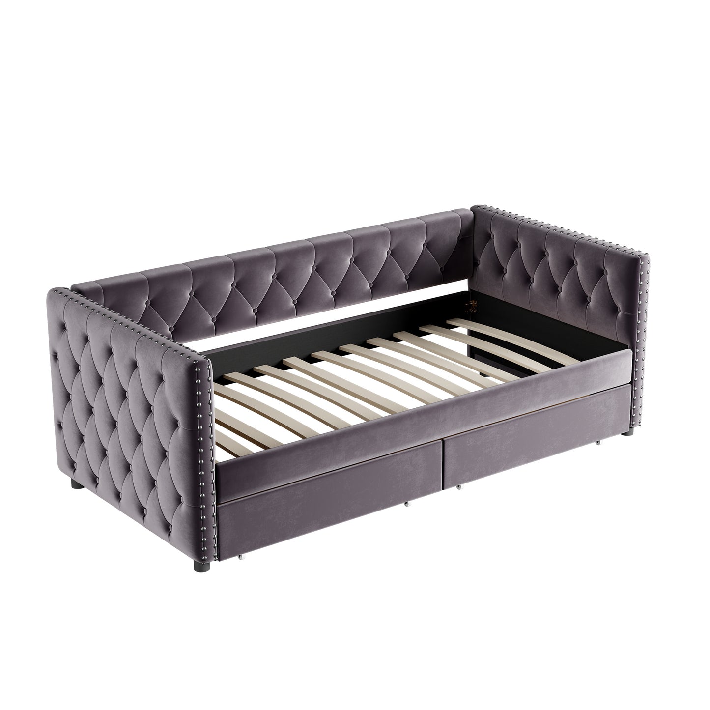 sara velvet upholstered sofa bed