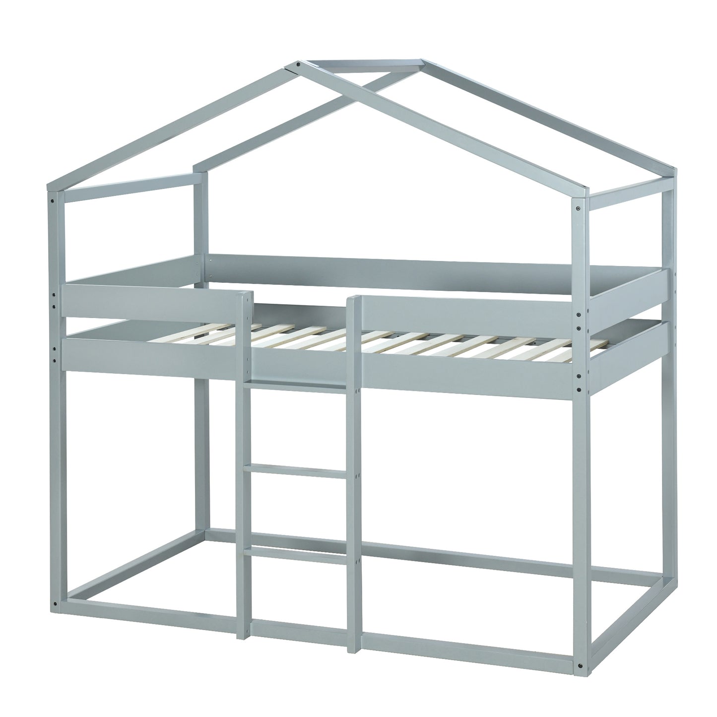 twin over twin bunk bed wood bed with tent