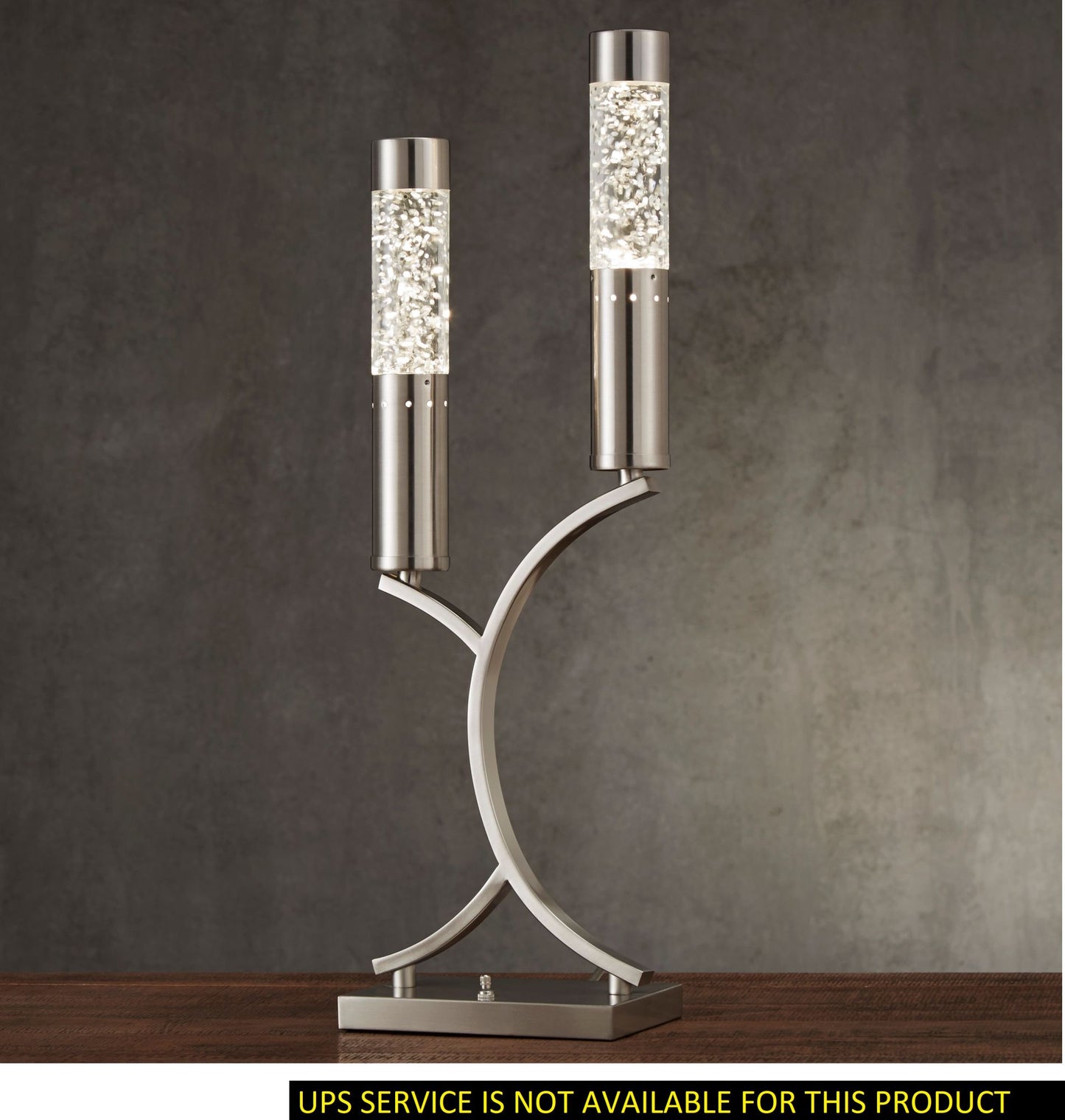 luxurious 2 water dancing lamp with satin nickel finish sparkle
