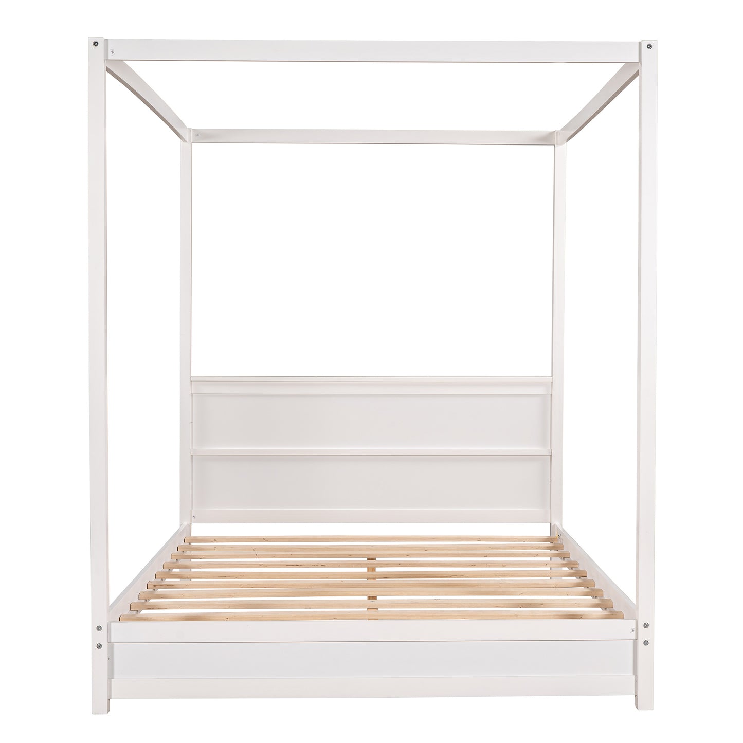 modern canopy platform bed with headboard