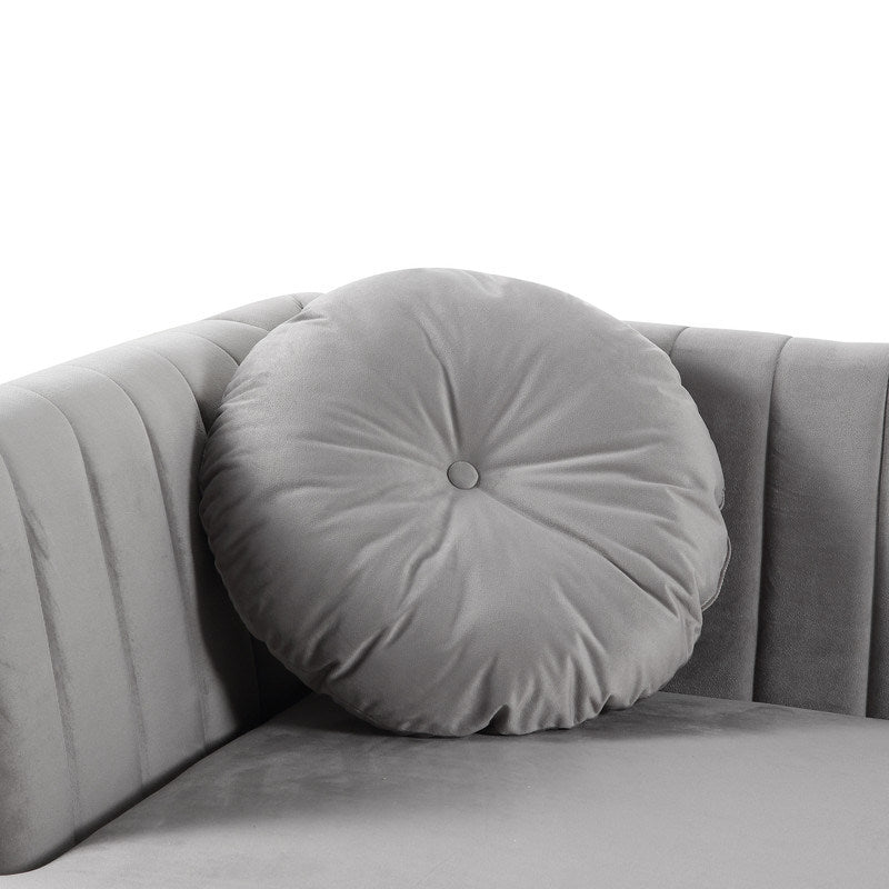 chloe sectional sofa chaise with usb charging port, grey