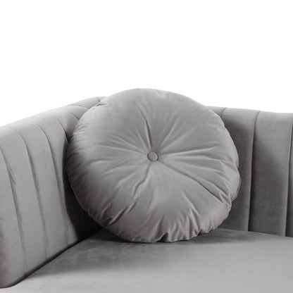 Chloe Sectional Sofa Chaise with USB Charging Port, Grey