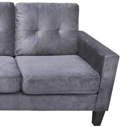 Everette Velvet Reversible Sectional Sofa, Grey
