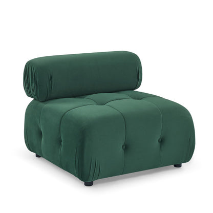 Button Tufted Modular Sectional Sofa, Navy Velvet