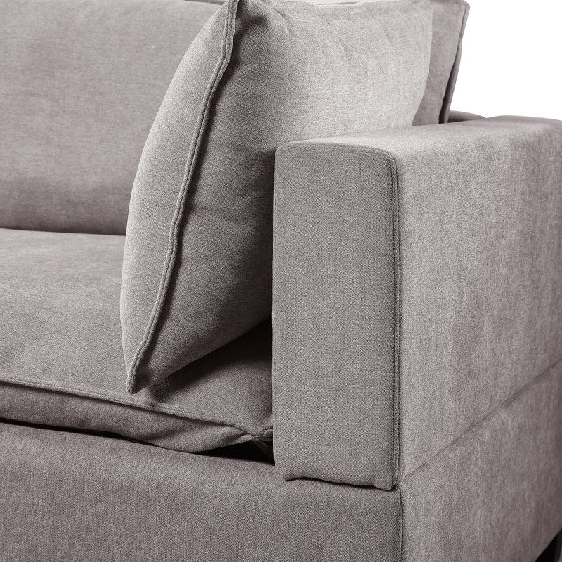madison 7pc modular sectional sofa chaise with usb storage console table