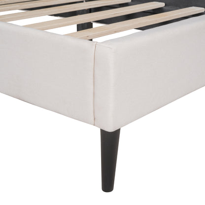Linen Upholstered Platform Bed