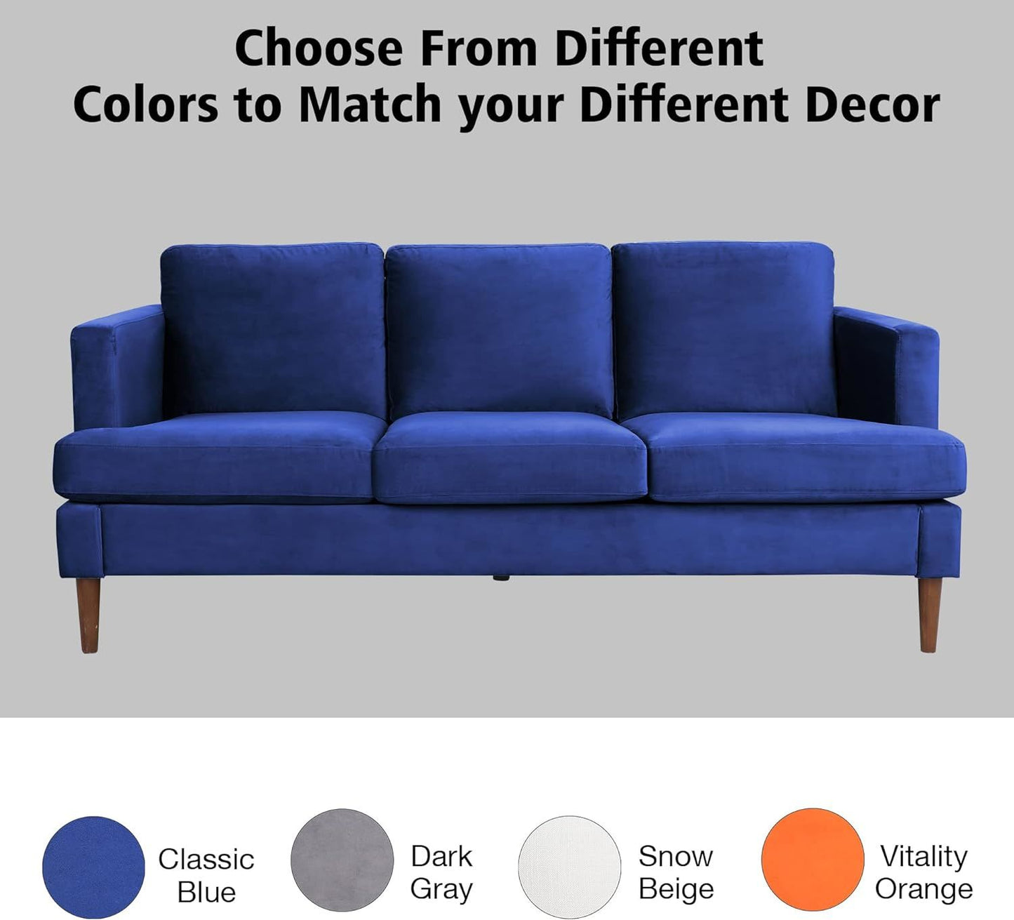 velvet tufted couch, navy blue