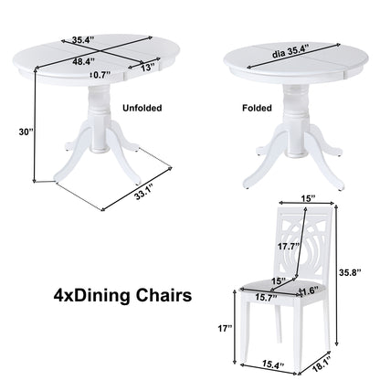 Mid-Century 5-Piece Dining Table Set