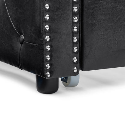Upholstered Tufted Full Size Bed,  Black