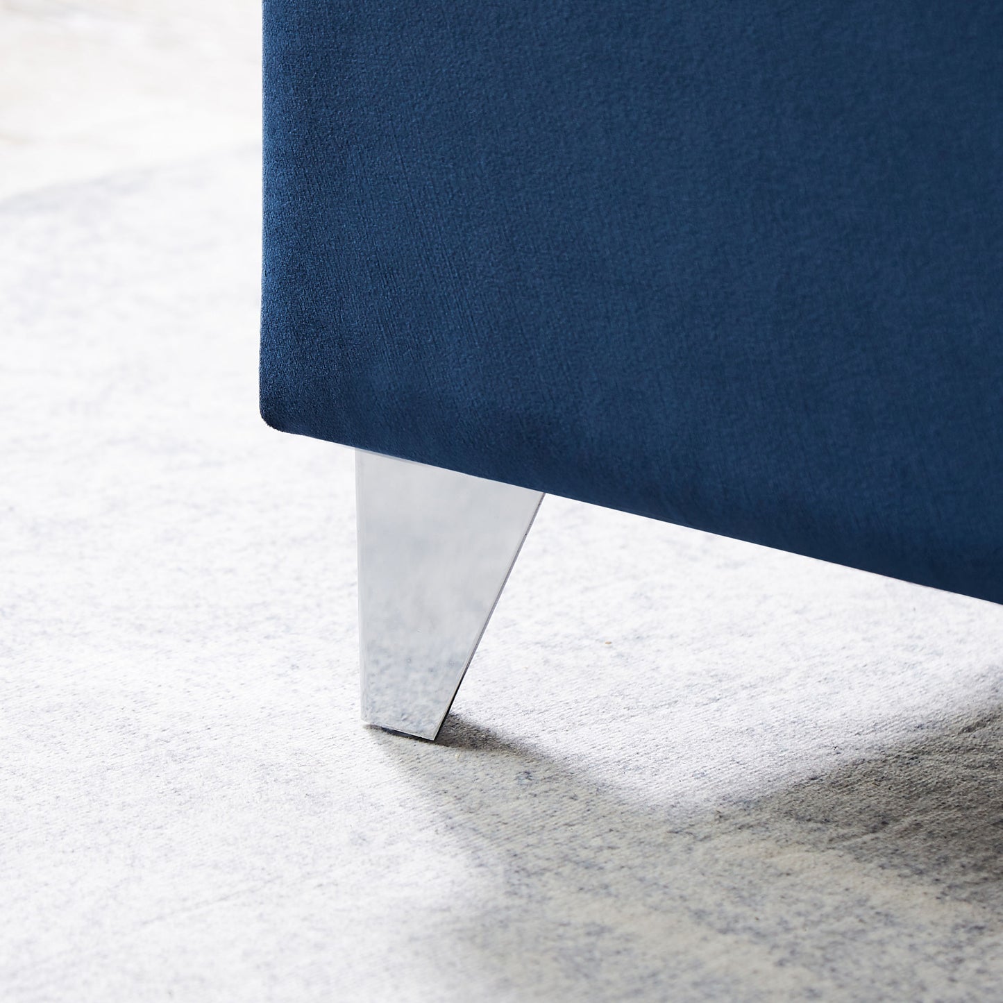 mox upholstered queen bed+ metal legs with electroplate