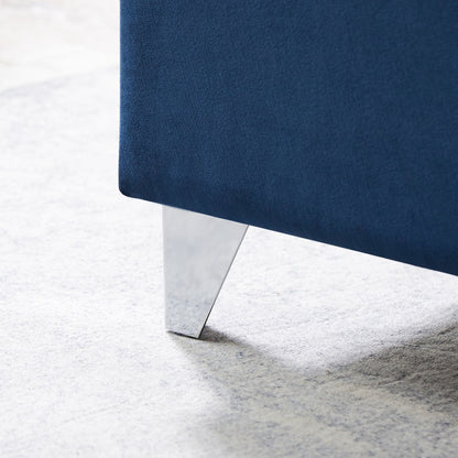 Mox Upholstered Queen bed+ metal legs with Electroplate