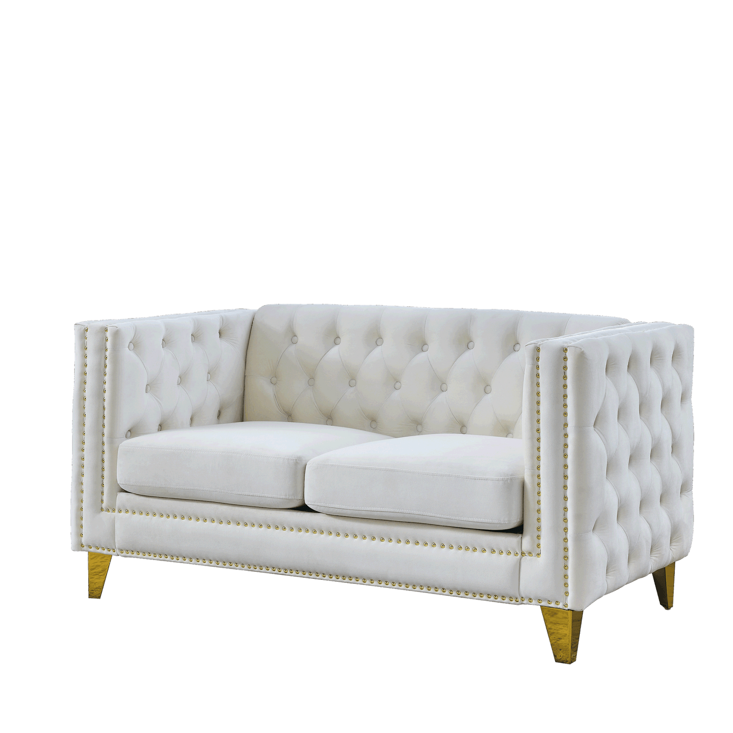 3-seater + 2-seater combination sofa, beige velvet