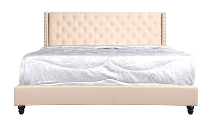 Julie Upholstered Bed , Beige