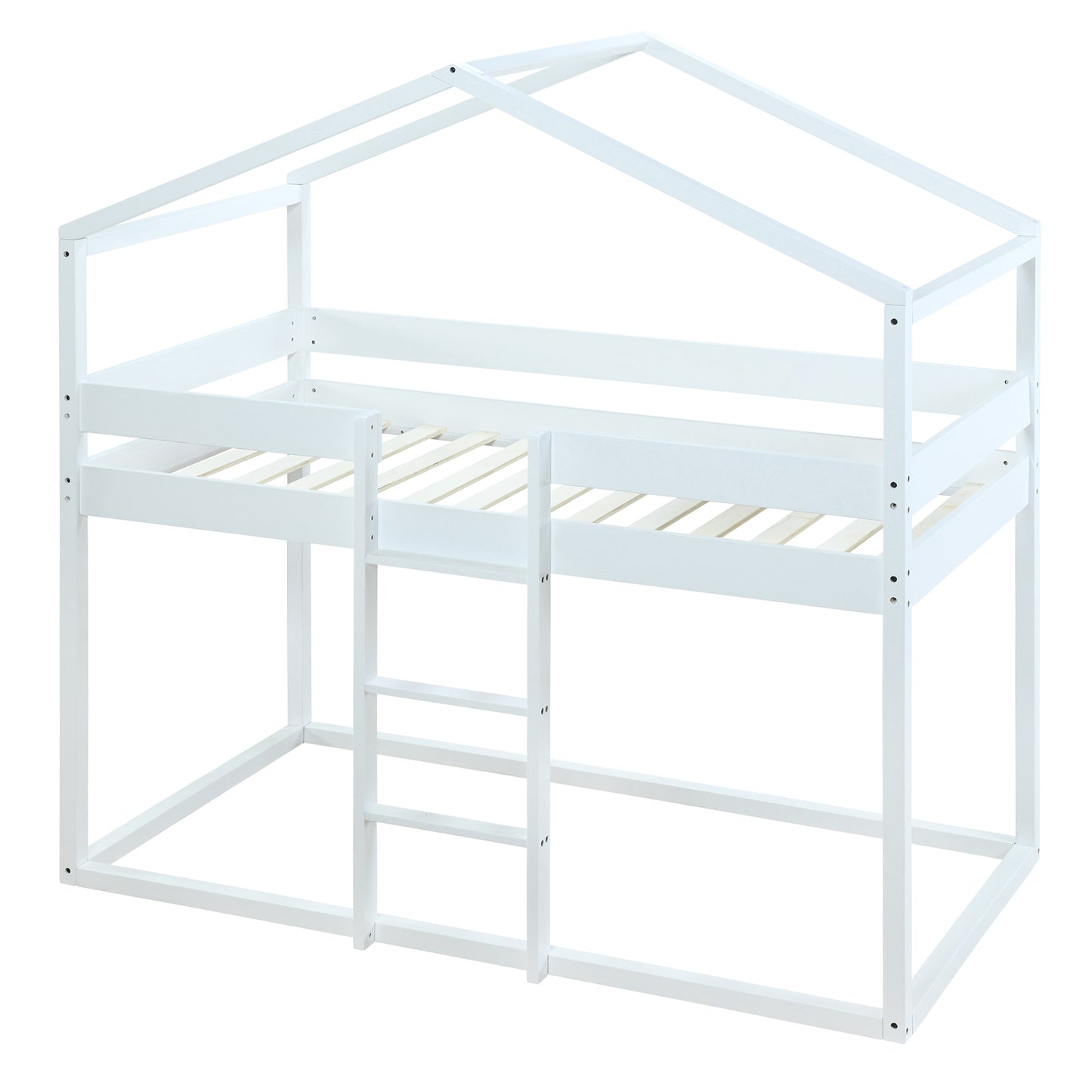 twin over twin bunk bed wood bed with tent