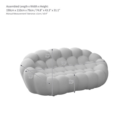 Modern Upholstered Fabric Bubble Sofa, Green